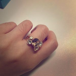 Ted Baker Triple Gold Crystal Ring Set
